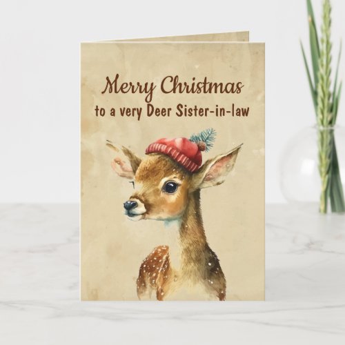 Merry Christmas Very Deer Sister_in_law Card