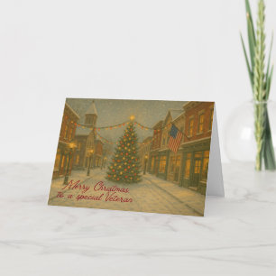 Merry Christmas Veteran, Holiday Card for Veteran