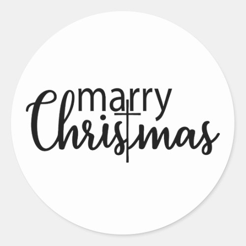 Merry Christmas vibes Mama christian cross Womens Classic Round Sticker