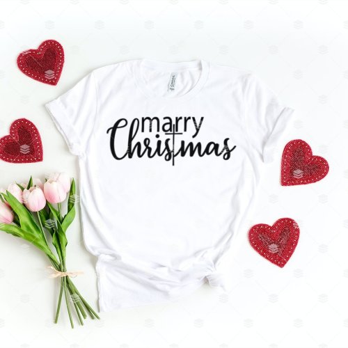 Merry Christmas vibes Mama christian cross Womens T_Shirt