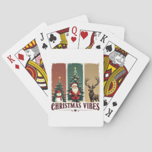 Merry Christmas Vibes Only Xmas Poker Cards