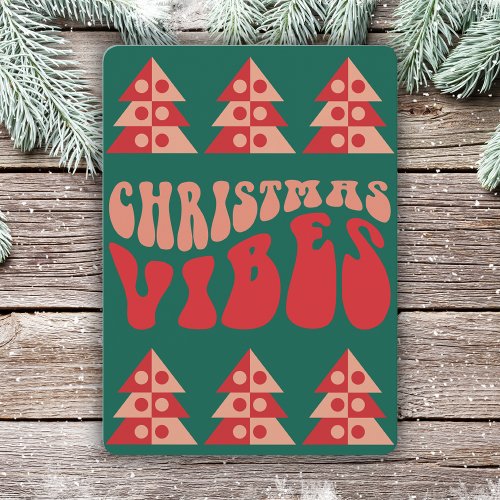 Merry Christmas Vibes Retro Holiday Card