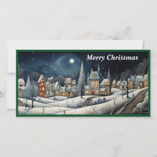 Merry Christmas Village flat card
