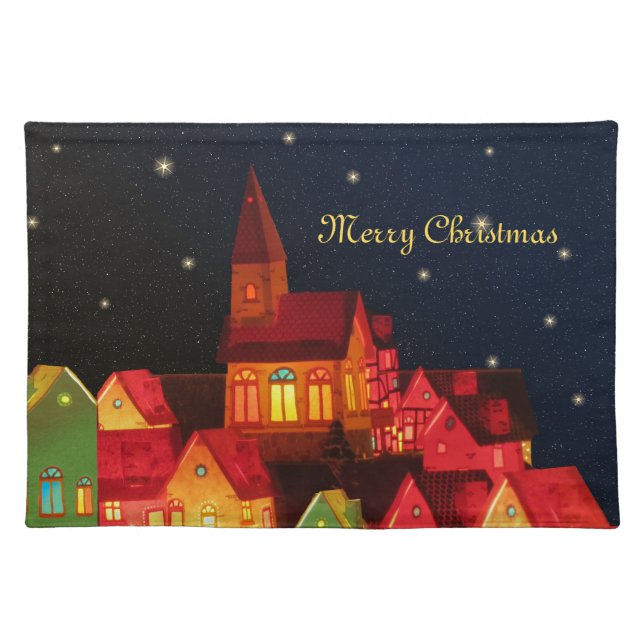 Merry Christmas Village Placemat (Front)