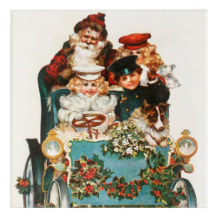 Merry christmas vintage art classic