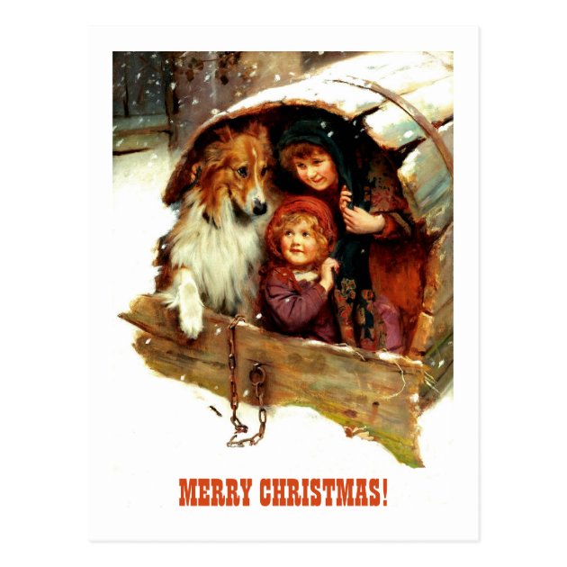 Merry Christmas.Vintage Art Custom Postcards