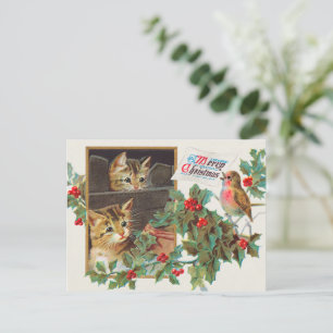 Merry Christmas vintage art Holiday Postcard