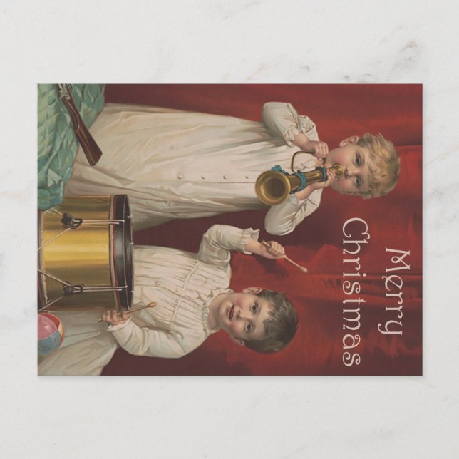 Merry Christmas Vintage Art Postcard (Front)