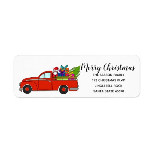 Merry Christmas Vintage Car label