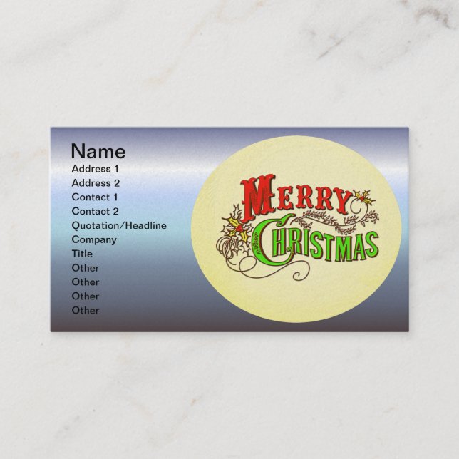 Merry Christmas Vintage Card Slogan (Front)