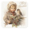 Merry Christmas Vintage Child with Bird 
