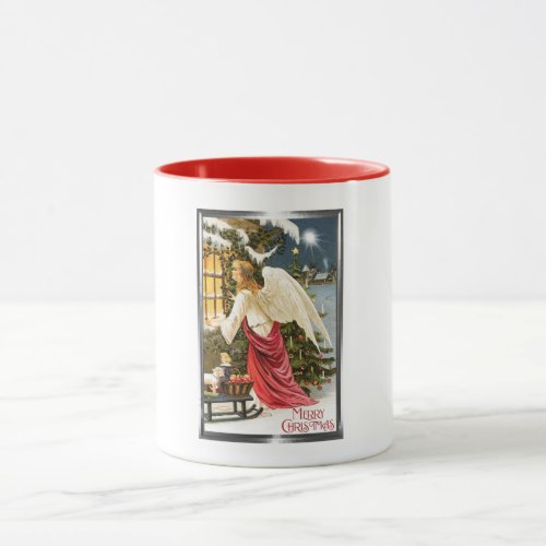 Merry Christmas Vintage Christmas Angel Design Mug