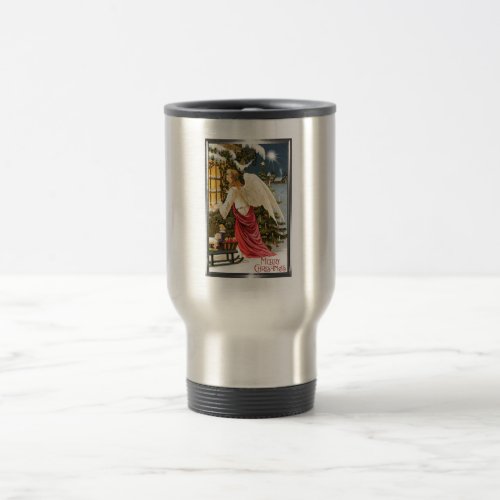 Merry Christmas Vintage Christmas Angel Design Travel Mug