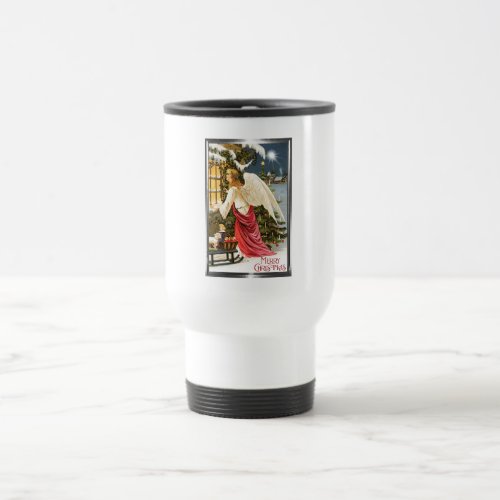 Merry Christmas Vintage Christmas Angel Design Travel Mug