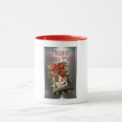 Merry Christmas Vintage Christmas Bell Design Mug