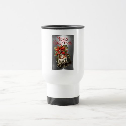 Merry Christmas Vintage Christmas Bell Design Travel Mug