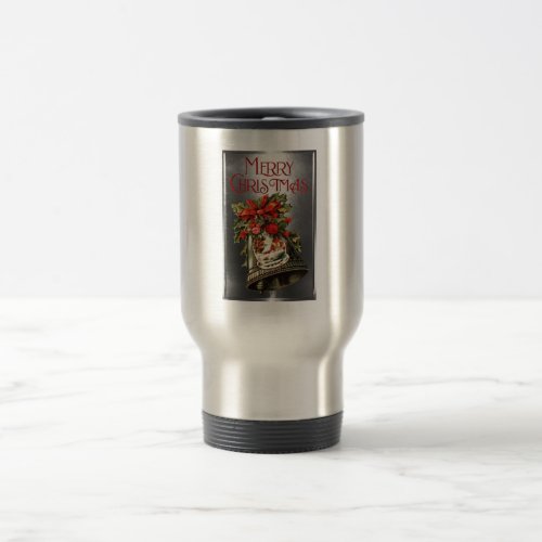 Merry Christmas Vintage Christmas Bell Design Travel Mug