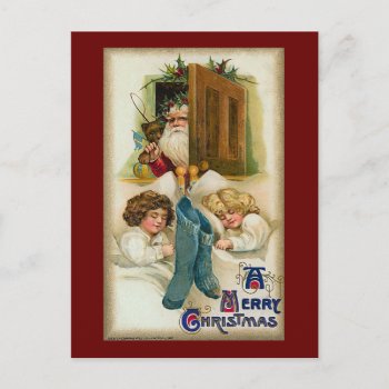 "merry Christmas" Vintage Christmas Holiday Postcard by PrimeVintage at Zazzle