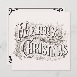 Merry Christmas, Vintage Christmas Party Invitation