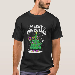 Merry Christmas Vintage Christmas Tree Donut Lover T-Shirt