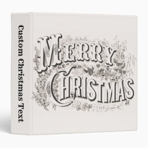Merry Christmas, Vintage Currier & Ives (reprod) 3 Ring Binder