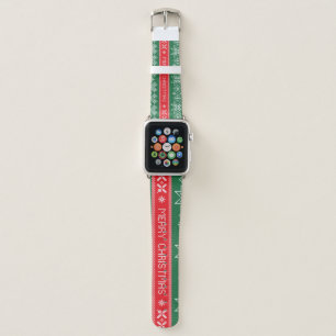 Merry Christmas: vintage festive pattern. Apple Watch Band