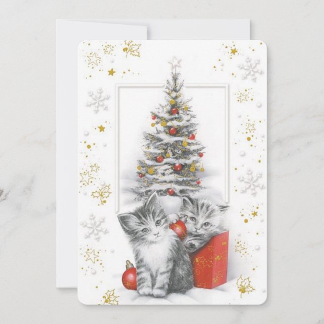 Merry Christmas Vintage Holiday Card (Front)