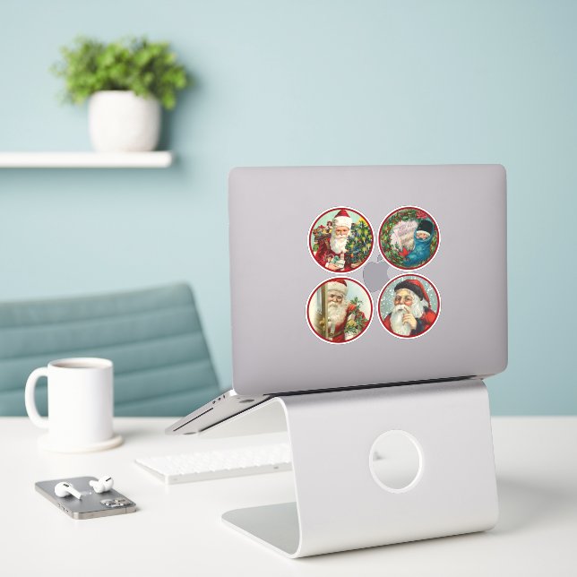Merry Christmas vintage holiday designs Sticker (Laptop On Desk)