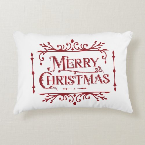 Merry Christmas Vintage Holiday Plaid Accent Pillo Accent Pillow