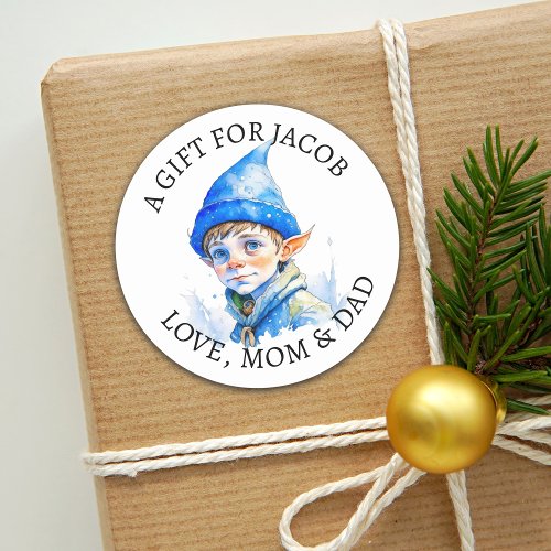 Merry Christmas  Vintage Little Elf To and From Classic Round Sticker