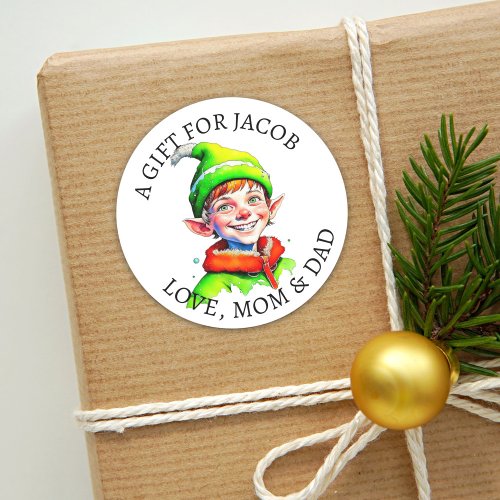 Merry Christmas  Vintage Little Elf To and From Classic Round Sticker