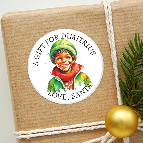Merry Christmas  Vintage Little Elf To and From  Classic Round Sticker
