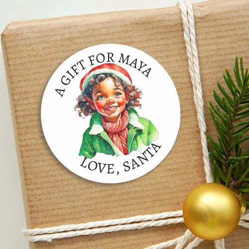 Merry Christmas  Vintage Little Elf To and From  Classic Round Sticker