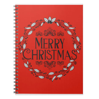 Merry Christmas Vintage Ornament Notebook