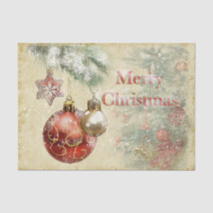 "Merry Christmas" Vintage Ornaments Tissue Paper