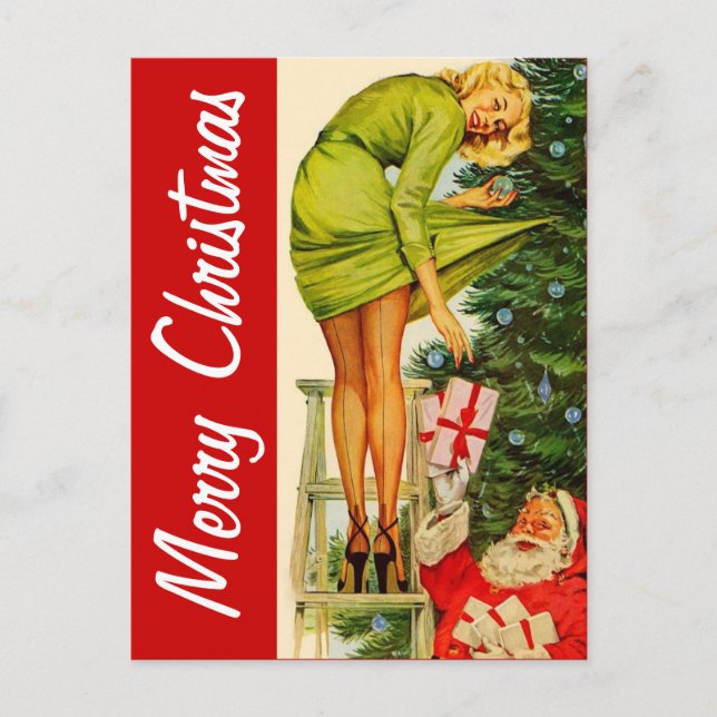 Merry Christmas Vintage Postcard (Front)