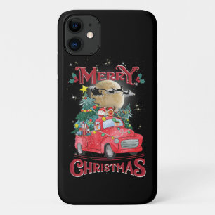 Merry Christmas Vintage Red Santa Truck iPhone 11 Case