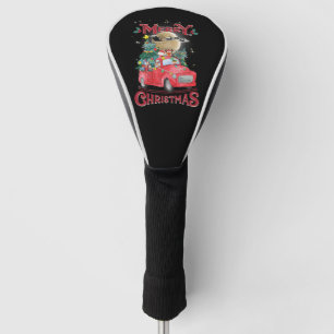 Merry Christmas Vintage Red Santa Truck Golf Head Cover