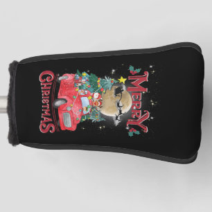 Merry Christmas Vintage Red Santa Truck Golf Head Cover