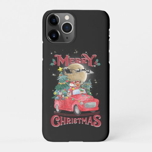 Merry Christmas Vintage Red Santa Truck iPhone 11Pro Case