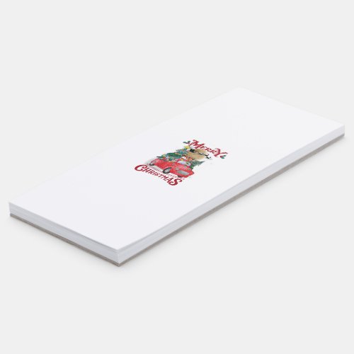 Merry Christmas Vintage Red Santa Truck Magnetic Notepad