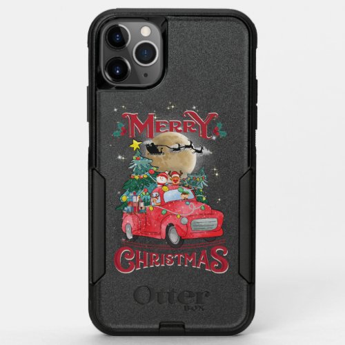 Merry Christmas Vintage Red Santa Truck OtterBox Commuter iPhone 11 Pro Max Case