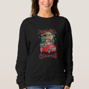 Merry Christmas Vintage Red Santa Truck Sweatshirt