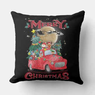 Merry Christmas Vintage Red Santa Truck