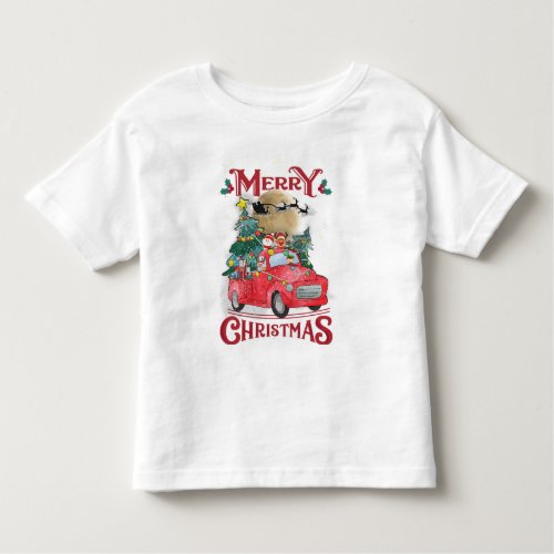 Merry Christmas Vintage Red Santa Truck Toddler T_shirt