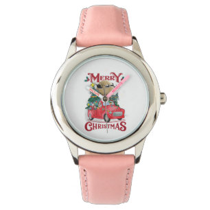 Merry Christmas Vintage Red Santa Truck Watch