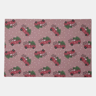 Merry Christmas Vintage Red Truck Doormat