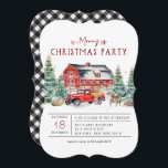 Merry Christmas | Vintage Red Truck Holiday Party Invitation<br><div class="desc">This vintage red truck theme Christmas invitation is a classic and is perfect for any type of holiday party. Add your custom wording to this design by using the "Edit this design template" boxes on the right hand side of the item, or click the blue "Customize it" button to arrange...</div>