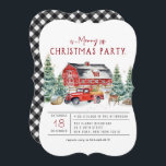 Merry Christmas | Vintage Red Truck Holiday Party Invitation<br><div class="desc">This vintage red truck theme Christmas invitation is a classic and is perfect for any type of holiday party. Add your custom wording to this design by using the "Edit this design template" boxes on the right hand side of the item, or click the blue "Customize it" button to arrange...</div>