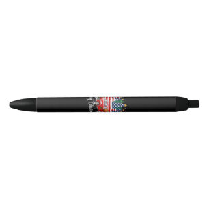 Merry Christmas Vintage Red Truck Us Flag Tree San Pen
